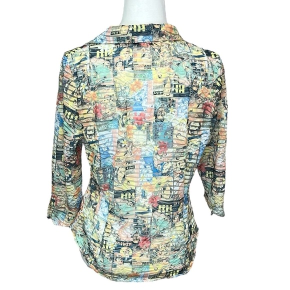 Lady’s Image Delaware Graphic 3/4 Sleeve Button Down Shirt - Picture 4 of 5